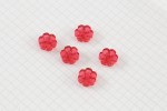 Flower Shape Buttons, Transparent Red, 15mm (pack of 5)