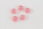 Flower Shape Buttons, Transparent Pink, 15mm (pack of 5)