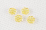 Flower Shape Buttons, Transparent Yellow, 17.5mm (pack of 4)