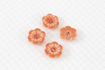 Flower Shape Buttons, Pearlescent Orange, 17.5mm (pack of 4)
