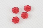 Flower Shape Buttons, Transparent Red, 17.5mm (pack of 4)