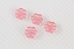 Flower Shape Buttons, Transparent Pink, 17.5mm (pack of 4)