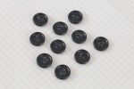 Round Rimmed Buttons, Dark Grey, 15mm (pack of 10)