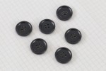 Round Rimmed Buttons, Dark Grey, 20mm (pack of 6)