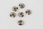 Round Camo Effect Buttons, Cream/Brown, 15mm (pack of 6)