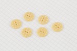 Round Buttons, Cream with White spots, 15mm (pack of 6)