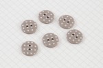 Round Buttons, Grey with White spots, 15mm (pack of 6)