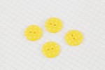 Round Buttons, Yellow with White spots, 17.5mm (pack of 4)