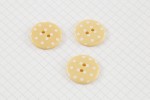 Round Buttons, Cream with White spots, 22.5mm (pack of 3)