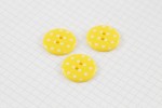 Round Buttons, Yellow with White spots, 22.5mm (pack of 3)