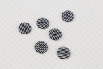 Round Buttons, Black/White Stripe, 15mm (pack of 6)
