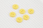 Round Buttons, Yellow/White Stripe, 15mm (pack of 6)