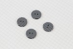 Round Buttons, Black/White Stripe, 17.5mm (pack of 4)