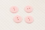 Round Buttons, Pink/White Stripe, 17.5mm (pack of 4)