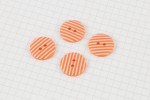 Round Buttons, Orange/White Stripe, 17.5mm (pack of 4)