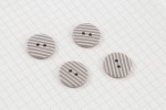Round Buttons, Grey/White Stripe, 17.5mm (pack of 4)