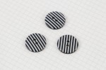 Round Buttons, Black/White Stripe, 22.5mm (pack of 3)