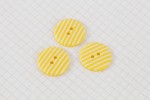 Round Buttons, Yellow/White Stripe, 22.5mm (pack of 3)