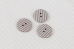 Round Buttons, Grey/White Stripe, 22.5mm (pack of 3)