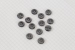 Round Pearlescent Buttons, Rimmed, Smoky Grey, 11.25mm (pack of 13)