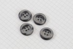 Round Pearlescent Buttons, Rimmed, Smoky Grey, 17.5mm (pack of 4)