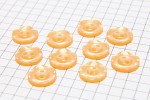Round Scalloped Rim Buttons, Pearlescent Orange, 11.25mm (pack of 9)