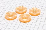 Round Scalloped Rim Buttons, Pearlescent Orange, 16.25mm (pack of 4)
