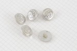 Round Anchor Buttons, Silver, 17.5mm (pack of 5)