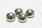 Round Half Ball Buttons, Silver, 15mm (pack of 4)
