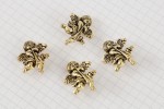 Cherub With Trumpet Buttons, Gold, 27mm (pack of 4)