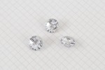 Round Diamante Crystal Buttons, Clear, 12.5mm (pack of 3)