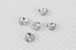 Crystal Heart Buttons, Clear, 12mm (pack of 5)