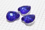 Crystal Heart Buttons, Royal Blue, 20mm (pack of 3)