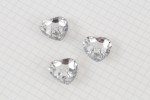 Crystal Heart Buttons, Clear, 20mm (pack of 3)