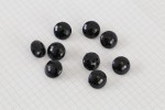 Round Domed, Faceted Buttons, Black, 15mm (pack of 9)