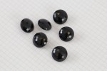 Round Domed, Faceted Buttons, Black, 17.5mm (pack of 6)