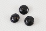 Round Domed Faceted Buttons, Black, 26mm (pack of 3)