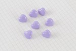 Heart Shape Buttons, Lilac, 8mm (pack of 7)
