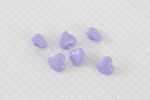 Heart Shape Buttons, Lilac, 9.5mm (pack of 6)