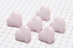 Heart Shape Buttons, Baby Pink, 9.5mm (pack of 6)