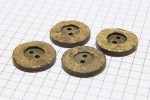 Round Coconut Shell Buttons, Natural Brown, 20mm (pack of 4)