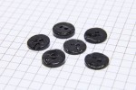 Round Shell Buttons, Black, 11.25mm (pack of 6)