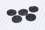 Round Shell Buttons, Black, 15mm (pack of 5)