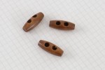 Toggle Buttons, Varnished, Dark Wood, 25mm (pack of 3)