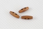 Toggle Buttons, Varnished, Dark Wood, 30mm (pack of 3)