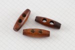 Toggle Buttons, Varnished, Dark Wood, 35mm (pack of 3)