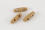 Toggle Buttons with Indent, Varnished Wood, 35mm (pack of 3)