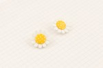 Daisy Buttons, White/Yellow with Shank, Plastic, 23mm (pack of 2)