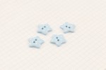 Blue Polka Dot Star Buttons, 2-Hole, Plastic, 18mm (pack of 4)