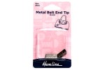 Metal Belt End Tip - Nickel Black - 20mm (pack of 2)